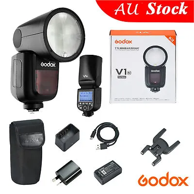 Godox V1-N V1N 2.4G Round Head Camera Flash 76W Speedlite With Battery For Nikon • $278.99