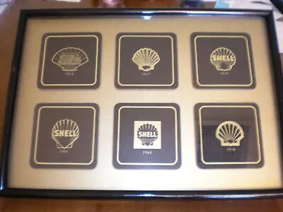 Framed Display Of  Coasters Showing The Evolution Of The SHELL OIL Pectin. • $14