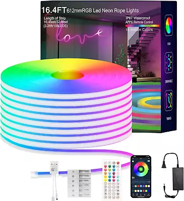 Neon Rope Lights 32.8FT RGB LED Strip Lights App ControlIr RemoteMusic Syncin • $30.62