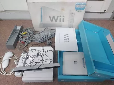 Nintendo Wii Console Boxed + Remote Sensor & Cables - Tested & Working  • $82