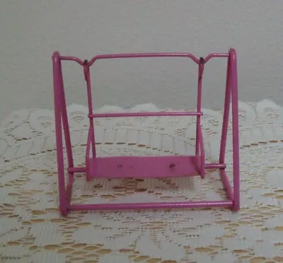 Vintage Pink Metal Dollhouse Furniture Double Porch  / Patio Or Garden Swing • $20