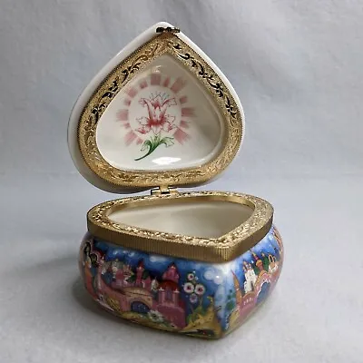 Lucy Maxym Collection Fairytale Fantasies Porcelain Heart Trinket Box - Russian • $68