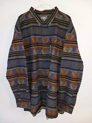 Cabelas Legendary Chamois Shirt Mens 5XLT Southwestern Aztec Blanket Button Down • $34.89