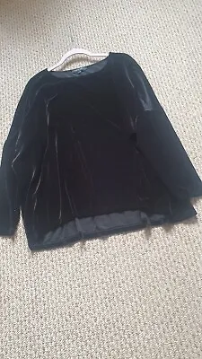 ILSE JACOBSEN HORNBÆK Black Velour Oversized Top Jumper Size 16-18 (L/XL) • £7