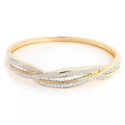 HSN Victoria Wieck Vermeil 2.28ct Absolute Twisted Ribbon 8  Bangle Bracelet • $208.98