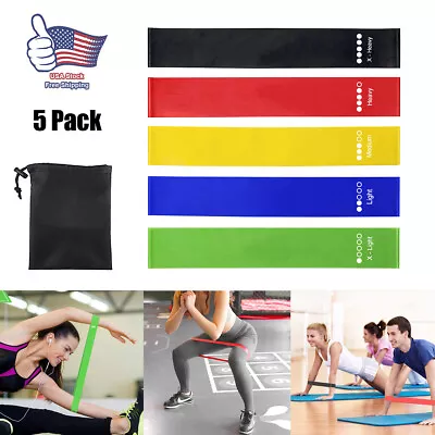 5Pcs Resistance Bands Loop Exercise Yoga Elastic Fitness Gym Workout Training • $7.99