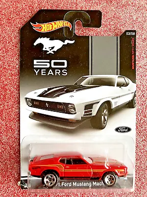 2014 Hot Wheels 1971 Ford Mustang Mach 1 50 Years 3/8 BDL74 Red (HW627) • $7