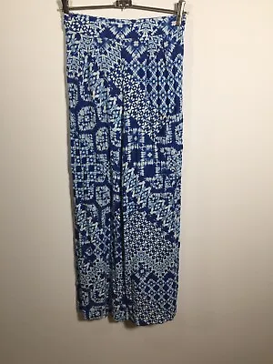 $19.96 • Buy Forever New Womens Blue White Geometric Pants Size 6 W24 Inch Viscose Good Condt