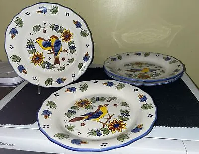 Set 4 Hand Painted J Willfred Bird Plates 9 1/8” C Sadek • $59.99