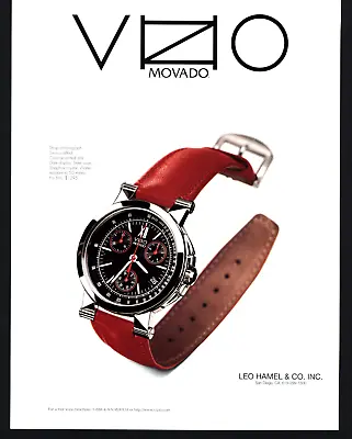 1998 Vizio Movado Strap Chronograph Vintage Print Ad • $6.95