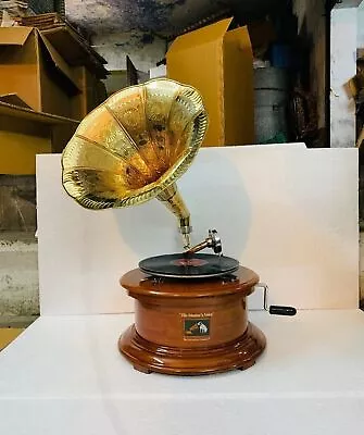Vintage HMV Gramophone Phonograph Vinyl Recorder Working Player Look Wind Up • $538.44