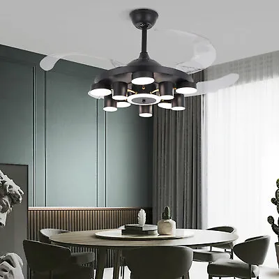 42 LED Modern Chandelier Dimmable Invisible Ceiling Fan Light Remote Control US • $151.05