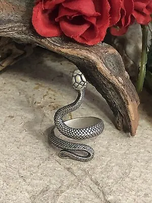 7. Vintage D.D. Sterling Silver 925 SNAKE Textured Detailed Ring 7g 6-9ss • $54.99