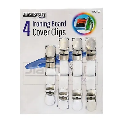Ironing Board Cover Fasteners Set Of 4 Clips Elastic Brace Straps Laundry Home • £3.49