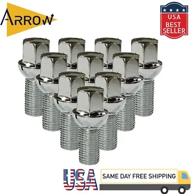 10x Chrome M14x1.5 Ball Seat Bolt 28mmShank/17mmHex Fit Volkswagen Stock Wheel • $19.31