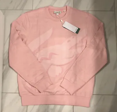 Lacoste Men's Big Croc Logo Pullover Sweatshirt Pink $155 New • $135