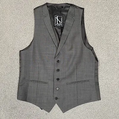 NEW & LINGWOOD Waistcoat Mens Small 40r Grey Wool Button Up • £45