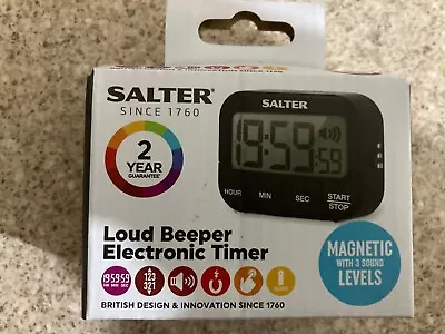 New Salter Electronic Timer Loud Beeper - Magnetic With 3 Sound Levels • £15