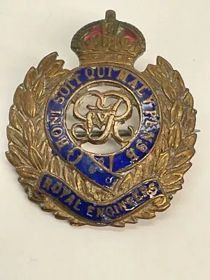 £9.99 • Buy Sweetheart Badge Royal Engineers Kings Crown Ww2 Era British Army Metal Enamel