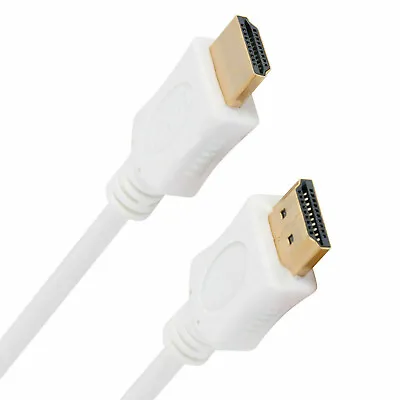 HDMI Cable High Speed With Ethernet Lead HD TV 4K 3D 1m 2m 3m 5m 2.0 - White • £8.61