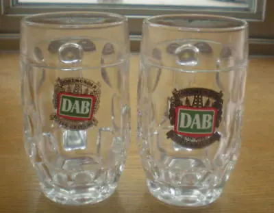 Pair Of DAB Beer Glass Steins Germany .25 Liter Dimpled  • $5.95