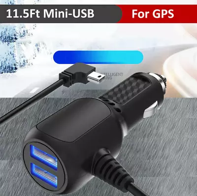 Dash Cam Car Charger Mini USB Cable 11.5ft Power Cord Supply For DVR Camera GPS • $8.99