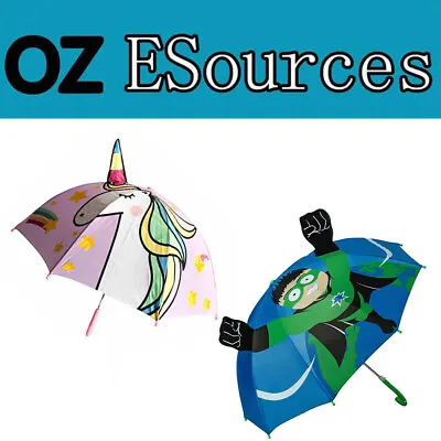 $24.89 • Buy 2x 72cm Diameter Children's Umbrella Cute Animal Hero Design For Children Kids