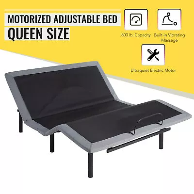 $436.55 • Buy Adjustable Queen Electric Bed Frame W/ USB Ports Remote Control And Massage