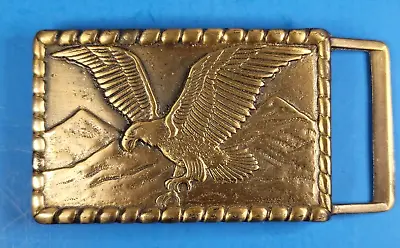 Belt Buckle Patriotic Eagle American Pride 2  X 3  Plate 1970s Vintage • $18.95