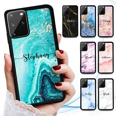 $9.99 • Buy Personalised Name Marble Case Cover For Samsung S22 S21 FE S10 S9 S8 Plus Ultra 