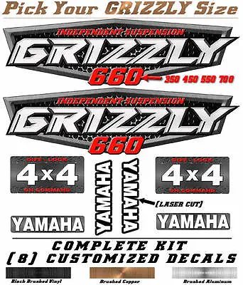 Yamaha Grizzly OEM ATV Tank Decal Graphic Sticker Kit 350 450 550 660 700 4x4 • $44.99