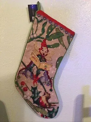 Rare Winged Fairy Elf Needlepoint Christmas Stocking Metropolitan Museum Of Art • $75