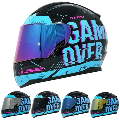 £47.30 • Buy Ls2 Ff353 Rapid Full Face Motorcycle Crash Helmet Player Sky Blue - Tinted Visor