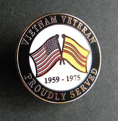 Vietnam Vet Veteran 1959 - 1975 Usa Flag Lapel Hat Pin Badge 1 Inch • $5.64
