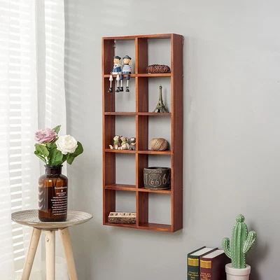 £16.95 • Buy Rustic Floating Wall Shelves Display Shelf Bookshelf Storage Unit Wooden Frame