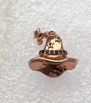 £38 • Buy Genuine Sterling Silver Rose Gold Plated GNOCE HALLOWEEN WITCHES HAT Charm. New
