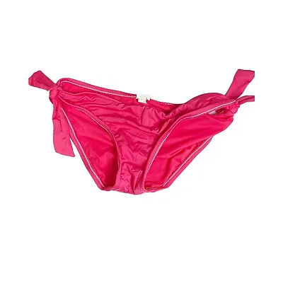 Mossimo S Hot Pink Low Rise Bikini Bottom Hipster Tie Side Accent Summer Beach • $7.83