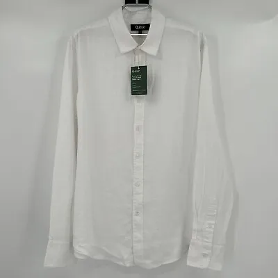 Quince Men's White European Linen Long Sleeve Shirt Sz L Large NWT Button Down • $34.95