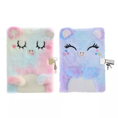 Cute Secret Diary Prayer Diary With Lock And Key For Girl Cartoon Plush Journal • $23.14