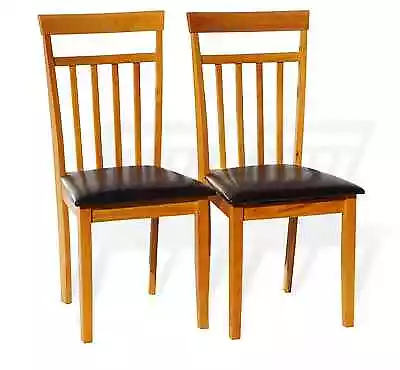 Set Of 2 Warm Dining Room Kitchen Chairs Solid Wood Hardwood In Maple Finish • $135