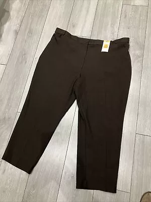 BNWT Ladies M&S Classic Size 24 Short Cocoa Brown Trousers • £11.99