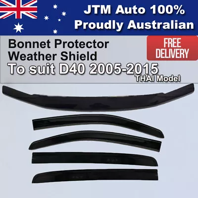 Bonnet Protector + Weathershields To Suit Nissan Navara D40 2005-2015 Thai Model • $116.10