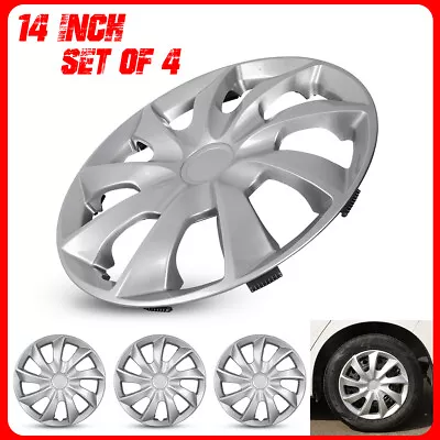 14  Set Of 4 Universal Wheel Covers Snap On Full Hub Caps Fit R14 Tire&Steel Rim • $41.99
