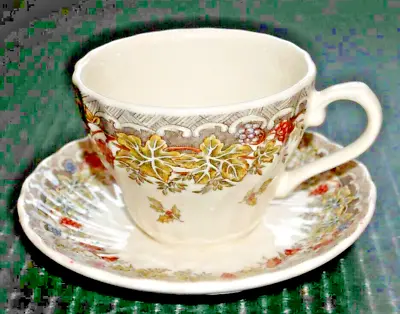 Myott Queen's Seasons Greetings Multicolor Cup & Saucer Made In England • $24.99