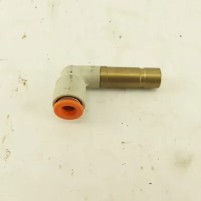SMC 3/8  Brass Plug In Push To Connect Stem X 1/4  Nylon Tube 90° Elbow • $7.36