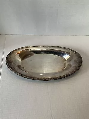 International Silver Co. Silver Plate Oval Bread Tray Platter Rope Edge #674 • $20