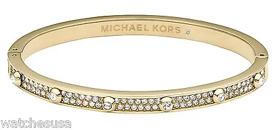 Michael Kors Heritage Gold Tone Astor Hinge Pave Bracelet MKJ3267 • $121.95