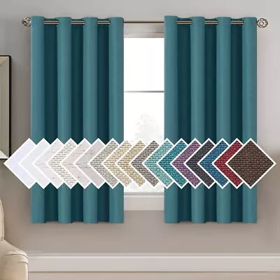 Linen Blackout Curtain 54 Inches Long For Bedroom/Living Room Thermal Insulat... • $28.43