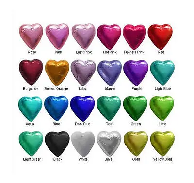 100 Chocolate Hearts-Choice Of Colours-Made With Cadbury Milk Chocolate • $21.90