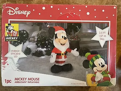 Disney MICKEY MOUSE SANTA Christmas 3.5 Ft Airblown Inflatable LED | New Sealed • $49.99